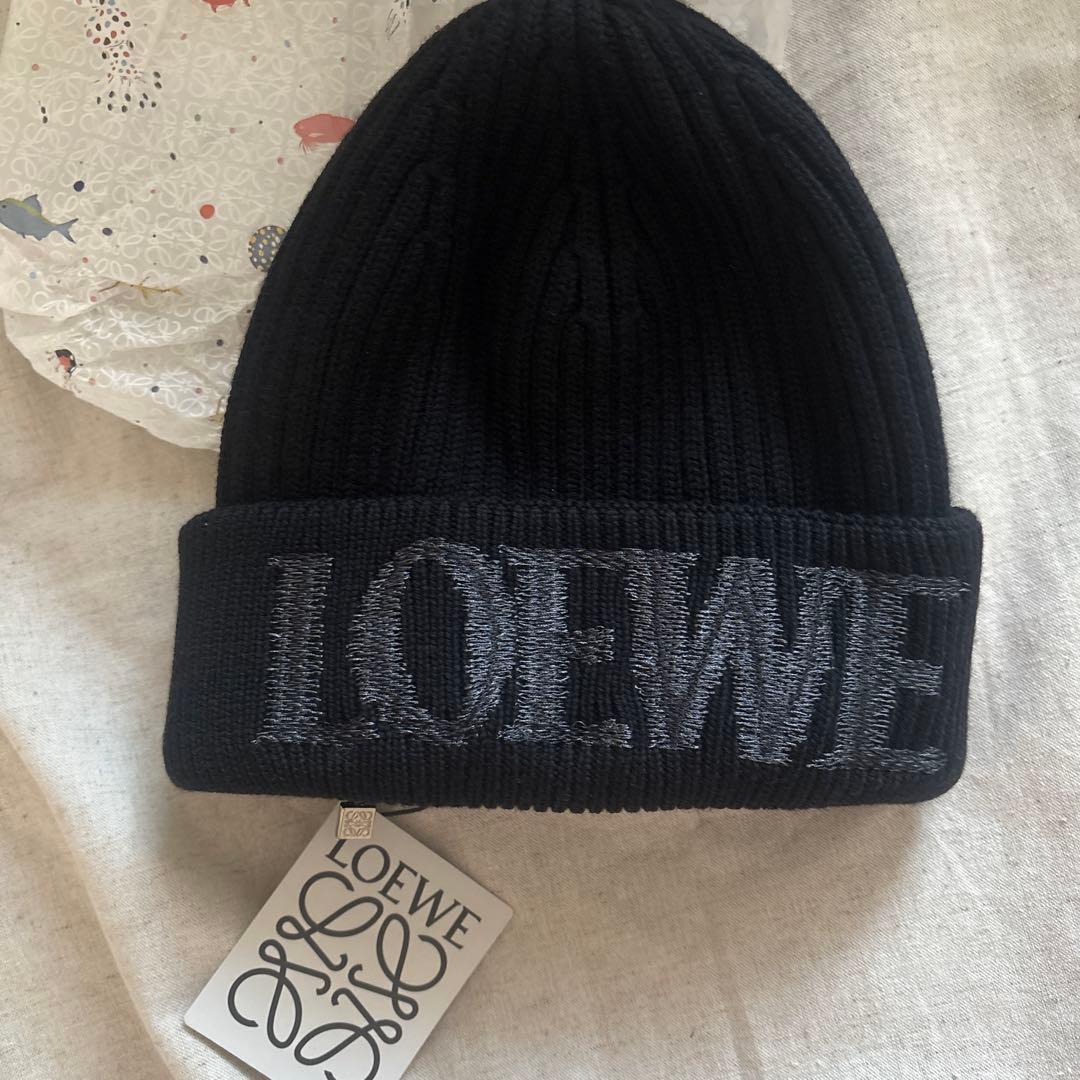 最終値下げ ロエベ ニット帽 ブラック