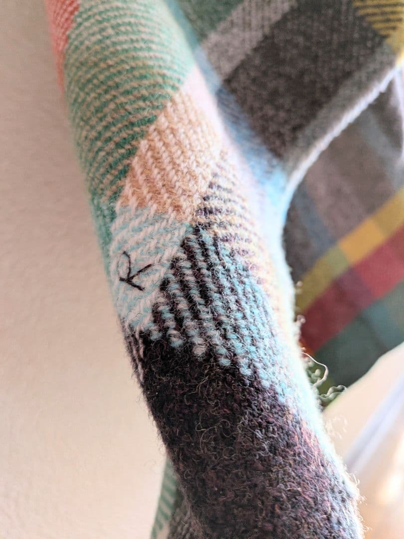 45R 　ツィード　チェックポンチョ　日本製