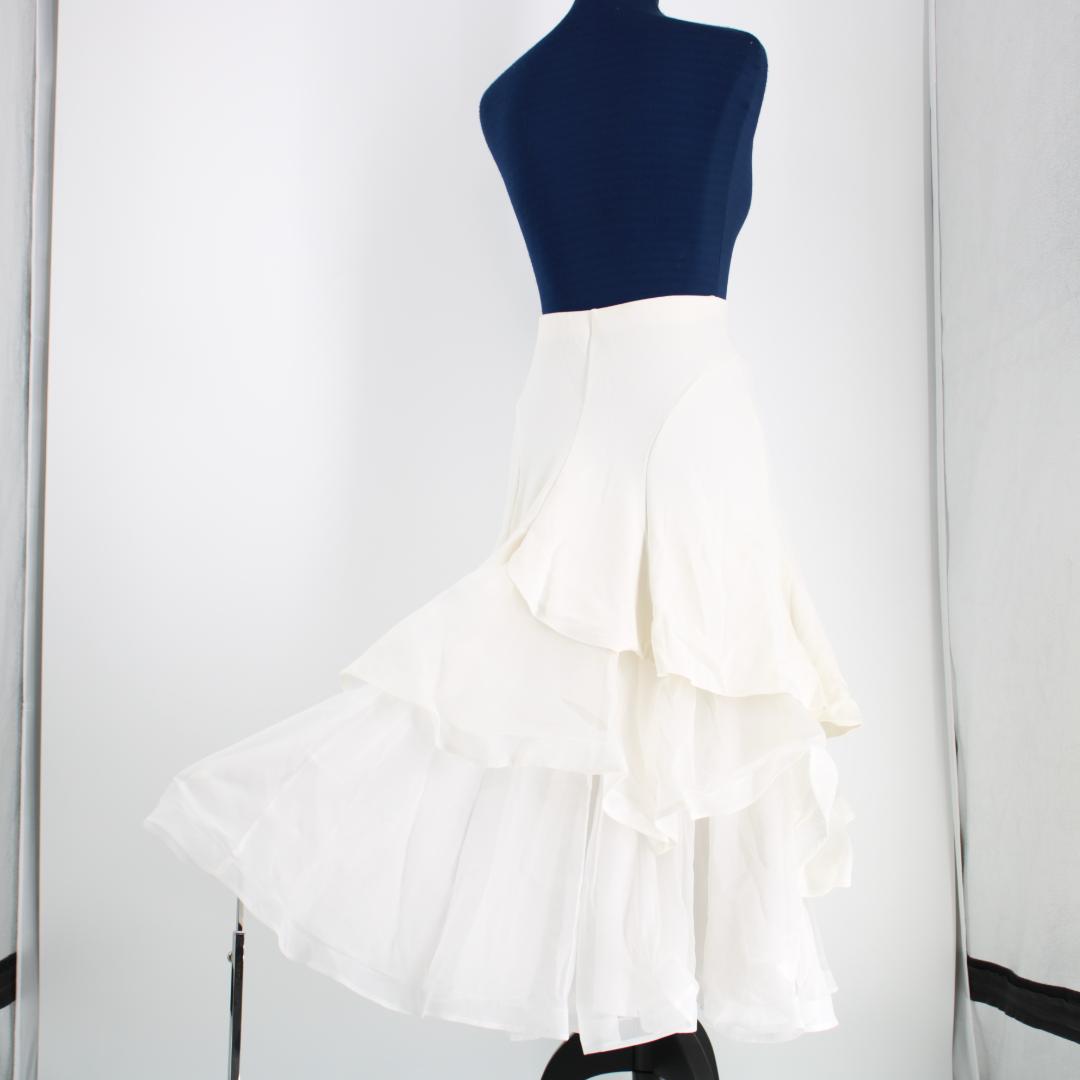 【美品 日本製 社交ダンス衣装】ホワイト Chacott スカート 白 レース